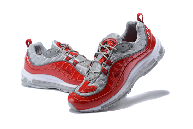 2018 Men Nike Air Max 98 20th Anniversary Grey Red Shoes